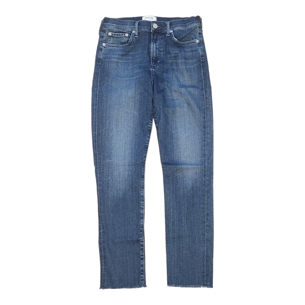 Agolde Women's Sophie Skinny Frayed Hem Denim Blue Jeans, Size 27 - Picture 7 of 16